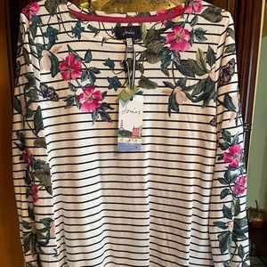 Joules Womens Size 10 Harbour Print Floral LS Top NWT